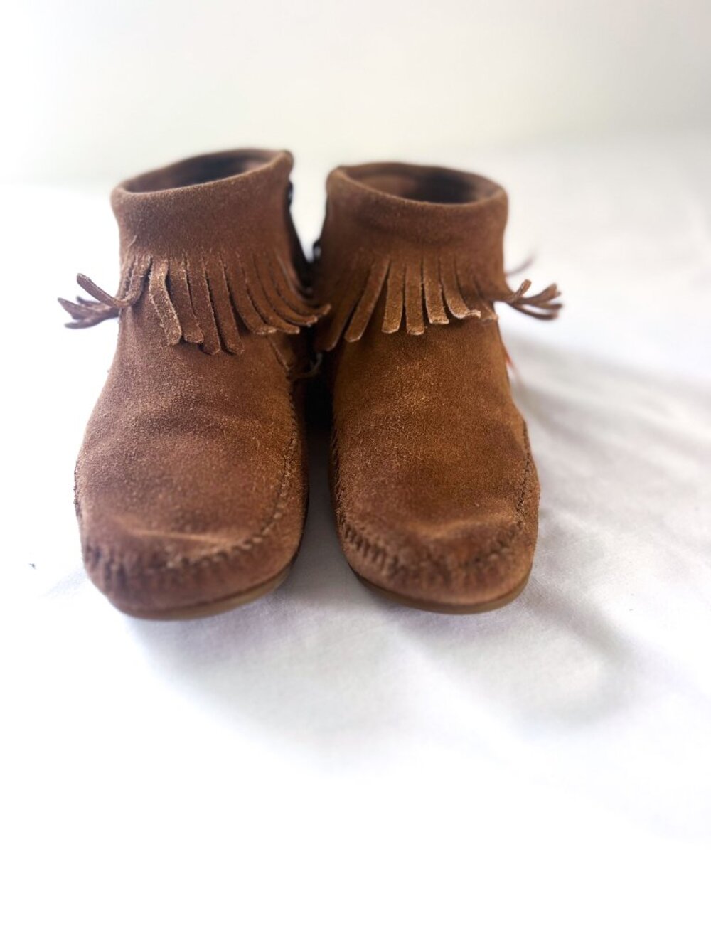 Minnetonka Concho Feather Boots Leather Brown Sz 8.5 - Picture 7 of 11